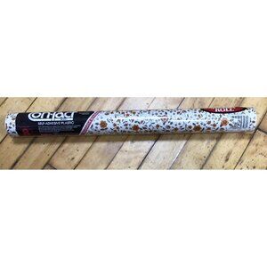 VTG JUMBO Roll Contact Paper Self-Adhesive Plastic Flower BLOSSOM Almond 80s